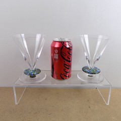 2 Hermes Cristal Inca Pattern 5.25″ Wine Glasses Goblets St. Louis Crystal VGC