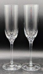 Pair Vintage TIFFANY & Co Crystal Classic 9” Champagne Flutes