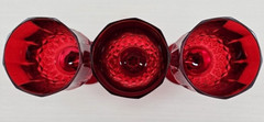 3 Cristal D’Arques Longchamp Ruby Water Goblet Set Crystal Red Etch Stemware Lot