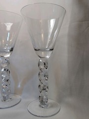 Z Gallerie Glass ZGG1/ Pier 1 Captured Mouth Clear Wine Goblets 9 in Set of 4
