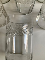 7 Vintage Bryce Brothers Crystal «Laurel» Tumblers with Optic