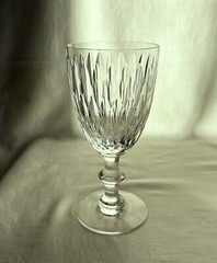 Hawkes crystal water glass. 1950s, Eardley. Stem 7330, with wafer. 6.75″ high,