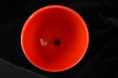 8 Vintage MCM Orange/Red Frosted Matte Goblets Blendo Style By Rainbow Glass