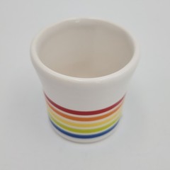 Fiesta Signature Lines Shot Glass White Fiestaware Rainbow Stripes 2oz NWT (F16)