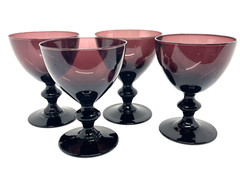 Thomas O’Brien Art Glass Purple Amethyst Goblets Set of 4