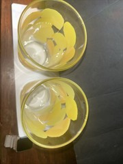2 VTG Libbey Lemon Yellow Glass Tumblers Large 16oz Iced Tea 6.5″ MCM EUC A+