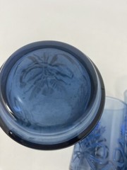 Vintage MCM Libbey Bolero Blue Wheat Juice Tumbler Glasses