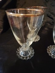 Vintage BERWICK-BOOPIE GOLD By ANCHOR HOCKING 4″ Water Juice Goblet – Set Of 3