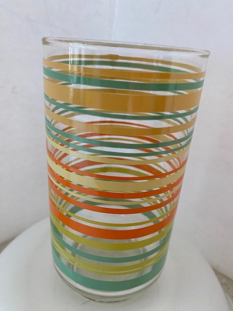Vintage Striped glass yellows and oranges