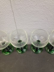 (6) Luminarc France Emerald Green Beehive Stemmed Wine Glass or Goblet