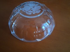 VAL ST.LAMBERT CRYSTAL BRUSSELS INTAGLIO FRUITS 6″ BOWL SIGNED