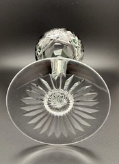 Rare Vintage Val Saint Lambert, Crystal Wine Hock, Color Emerald Green Signed
