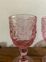 Lot 2 Vintage Madonna Inn Goblets Wild Rose – Pink – Fenton – LG Wright