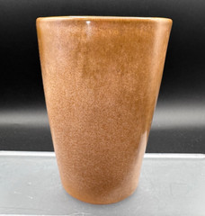 Vtg MCM Frankoma Pottery Plainsman Brown Satin Tea Glass Tumbler 5L ADA CLAY