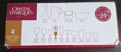 SET OF FOUR Cristal d’Arques LONGCHAMP 2 oz Cordial Glasses, 4 5/8″H With Box