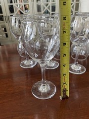 Set Of 8 Clear Stemmed Wine/Water Glasses 8″ Tall