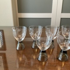 RARE MCM Rosenthal Floral Fortuna Smoke Stem Glasses, Set of 8, 3.5″ Tall