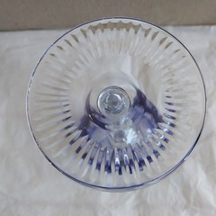 Pair NACHTMANN Traube Cut to Clear Crystal Cobalt Blue Hock Wine Glasses 8-1/4″
