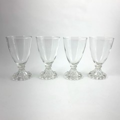 Set of 4 Anchor Hocking Boopie Berwick Clear juice/Wine Glasses 4.5″ Candlewick