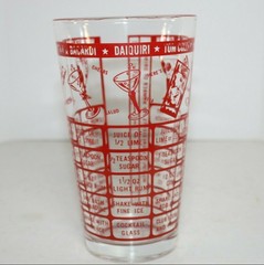 Vintage Anchor Hocking Drink Recipe Glass Barware Cocktail Mixer