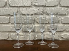 Vintage St George Crystal American Heritage 4 Champagne Flute Crystal Glasses