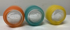 60s MCM Vintage Libbey Blendo Frosted 3PC Juice Cocktail Tumbler Glasses – AS IS