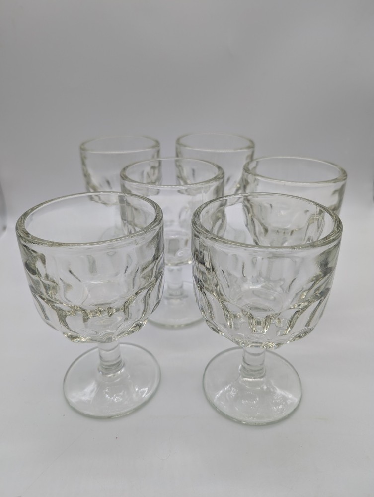 6 Libbey Hoffman House 12oz Clear Glass Goblets 5212 Vintage Beer Schooner Heavy