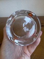 Hand Blown Juice Lowball Cocktail Glass Tumbler Oranges/Peaches? Clear
