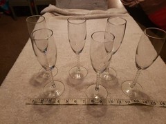 crystal d’arques champagne flutes Set 6 2″ X 6 1/4″ Twisted Stem