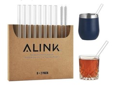 Short Glass Straws Set Of 8. 6 Inches Long,High And Low Temperature Resistance.