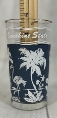 Florida The Sunshine State Wedgewood Blue 8oz Juice Glass 4-7/8″ Tall Vintage