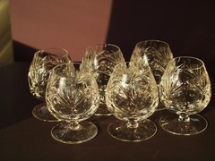 Nachtmann Decor 124 Lead Crystal Brandy Snifters / Cognac Glasses