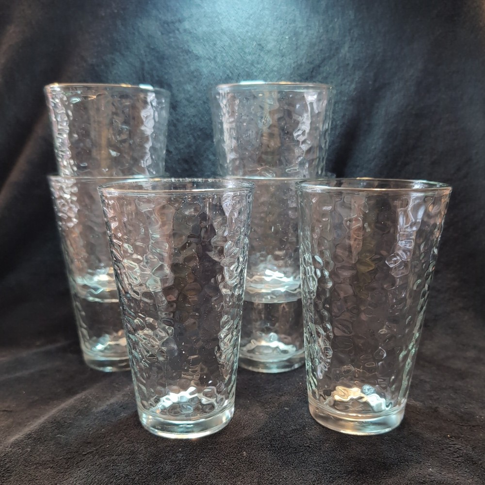 Vintage Libbey Pebbled Bubble Iced Tea Tom Collins Glasse Tumbler Set of 6