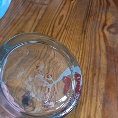 Clear Glass Tumbler Red Heart Tree Design Round Shape Glossy Finish Drinkware