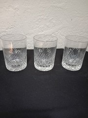 Antique American Brilliant Period Cut Glass Set of 3 Whiskey Glasses