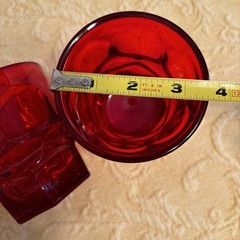 Perfect pair Fostoria Argus Ruby Red Barware/Juice Tumbler Glasses/3 7/8″