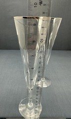 RALPH LAUREN Clear Crystal LATHAM PLATINUM Wave Glass CHAMPAGNE FLUTES Set of 2