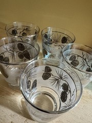 Libby Frosted Pinecone 22 Kt 3 1/4”H Set Of 5