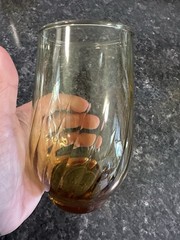 Vintage Amber Golden Anchor Hocking 12 Oz. Glasses Set Of 4
