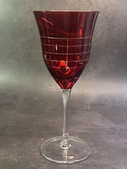 (2) Assorted Deep Ruby Red Wine Glasses. See Description.