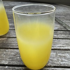 3 Blendo Yellow Frosted Tumblers 5″ West Virginia Glass W/ Gold Rim