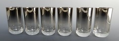 Vintage Dorothy Thorpe Fade Silver Band 6 Juice Glasses Hold 5oz
