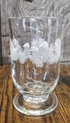 4 Vintage Libbey ETCHED PINE CONES Tumbler Glasses Winter Irish Coffee Frosted