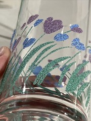 Vtg Libbey Collette Springtime Tulip Drinking Glass Set of 4 Flowers Glass 6″