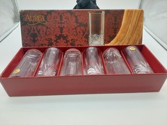 Royal Crystal Rock RCR Aurea Highball Tumblers Italy Full Set of 6 Original Box