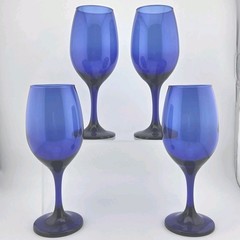 NWT Set Of 4 Cristar RIOJA Cobalt Wine Glasses 13 oz. 8″ HTF
