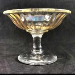Antique Imperial SMOOTH RAY IRIDESCENT Marigold Carnival Champagne Sherbet Glass