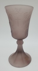 Tiara Indiana Tiara Purple Amethyst Satin Glass Last Supper Goblet Chalice Rare
