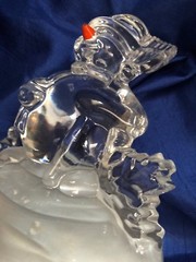Cristal d‘Arques Musical Snowman In Working Condition France Vintage
