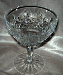 Vintage Cut Crystal Open Champagne Sorbet Fruit Glass 5 1/4″ H, 4″ Bowl